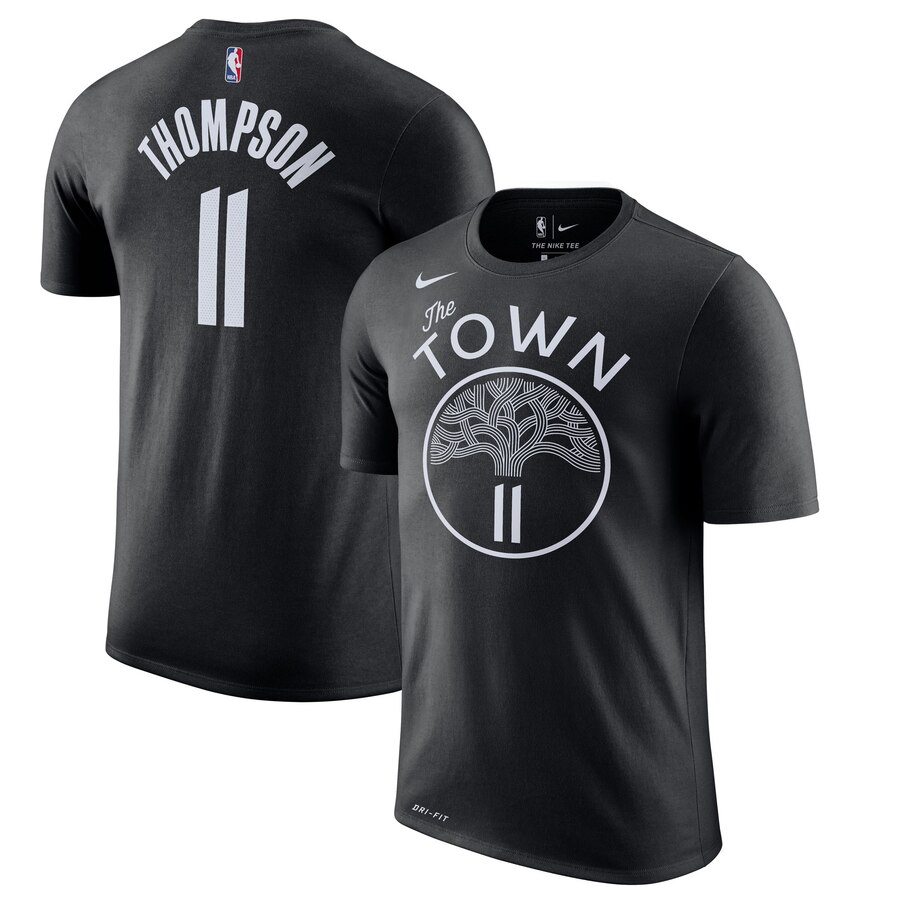 Men 2020 NBA Nike Klay Thompson Golden State Warriors Black 201920 City Edition Name  Number TShirt->nba t-shirts->Sports Accessory